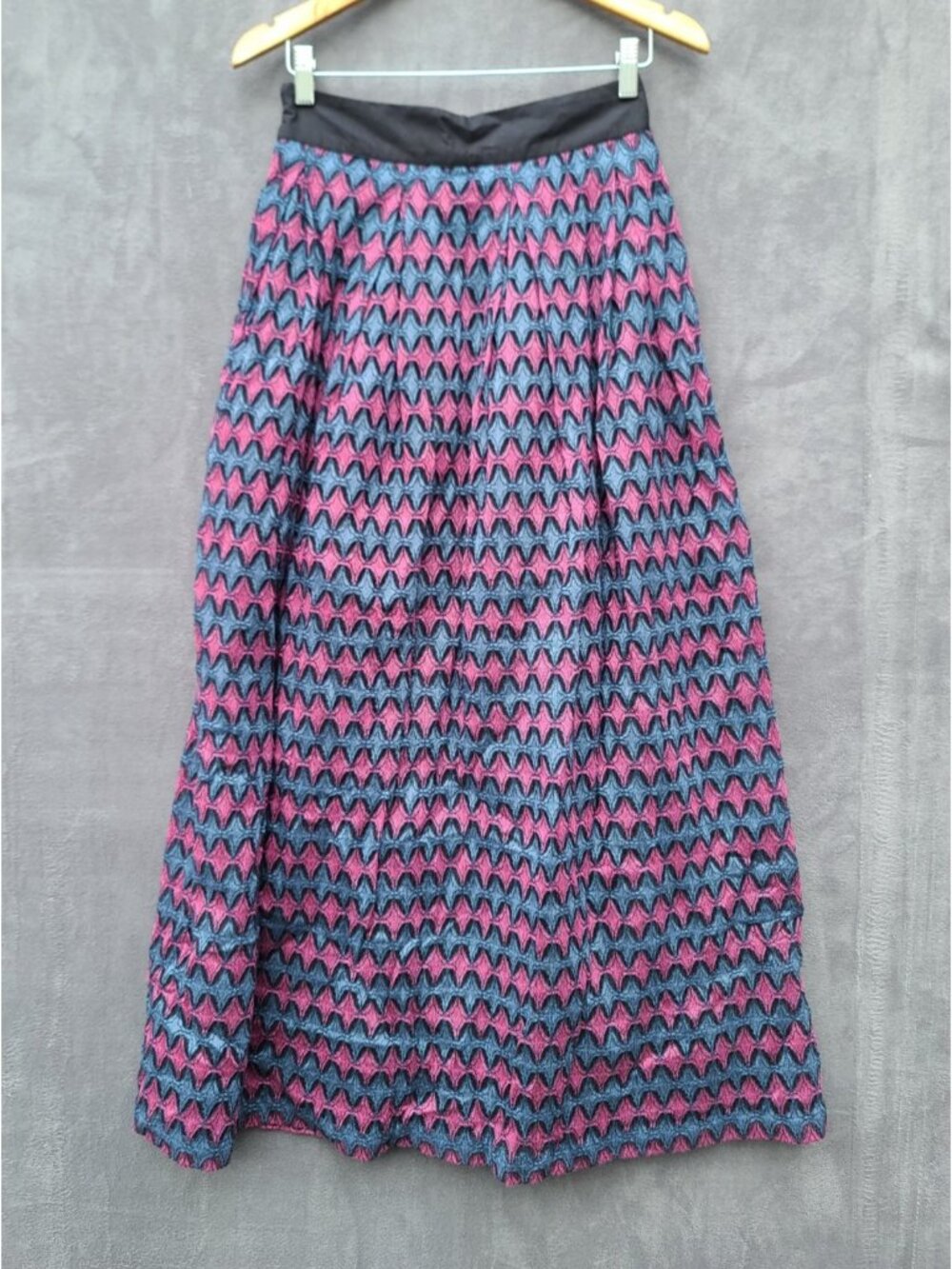 Anthropologie X Let Me Be Textured Maxi Skirt Sz S Blue Purple Lined Dressy NWT - Picture 4 of 11